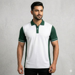 The "Veridian" Contour Polo (Green/White)