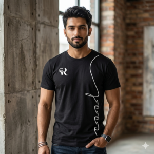 The "Linear Script" Tee (White/Black)