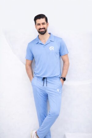 Sky Blue With Collar Style Dri-Fit Tracksuit