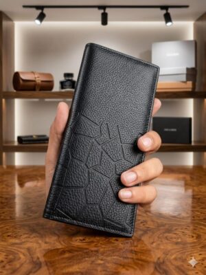 Noir Geometric Long Wallet