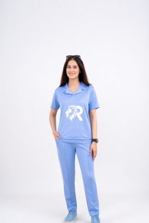 Sky Blue With Collar Style Dri-Fit Tracksuit - L
