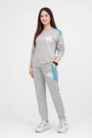 Gray Full Sleeves Dri-Fit Tracksuit - L