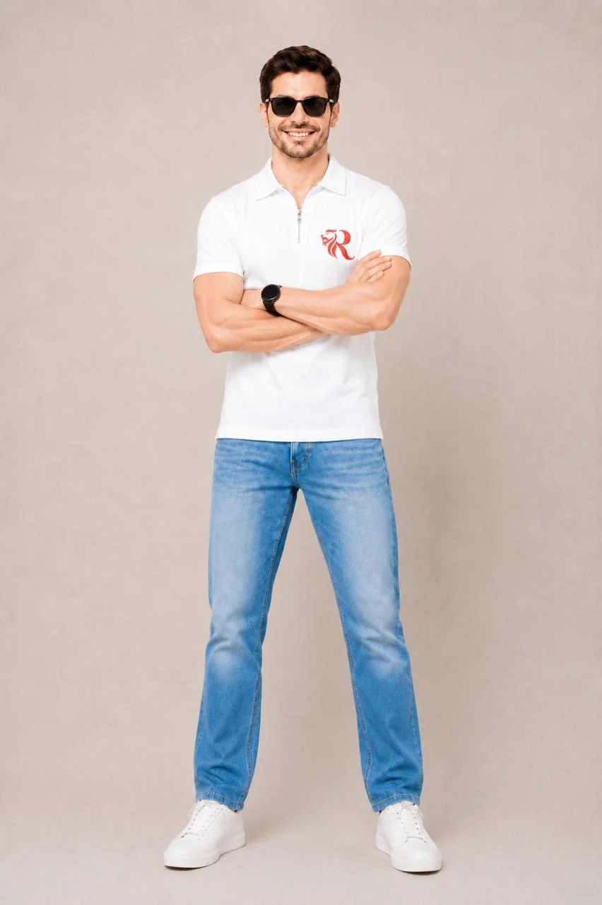 Waffle Zipper Polo White - Image 2